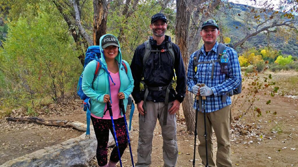 Doris, me and Don Hiking in Sespe National Forest.