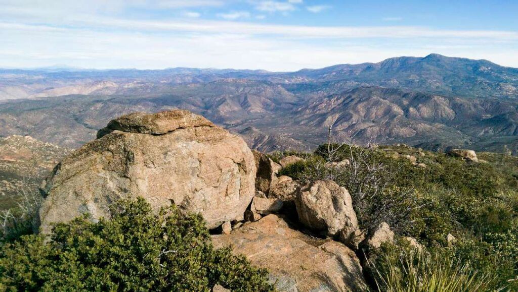 A view of San Jacinto Peak and Cuyamaca Peak from the summit.