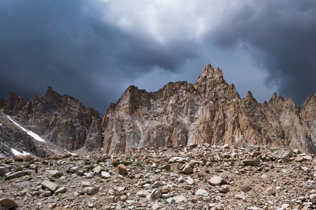 Dramatic skies above the summit of Mt Whitney.