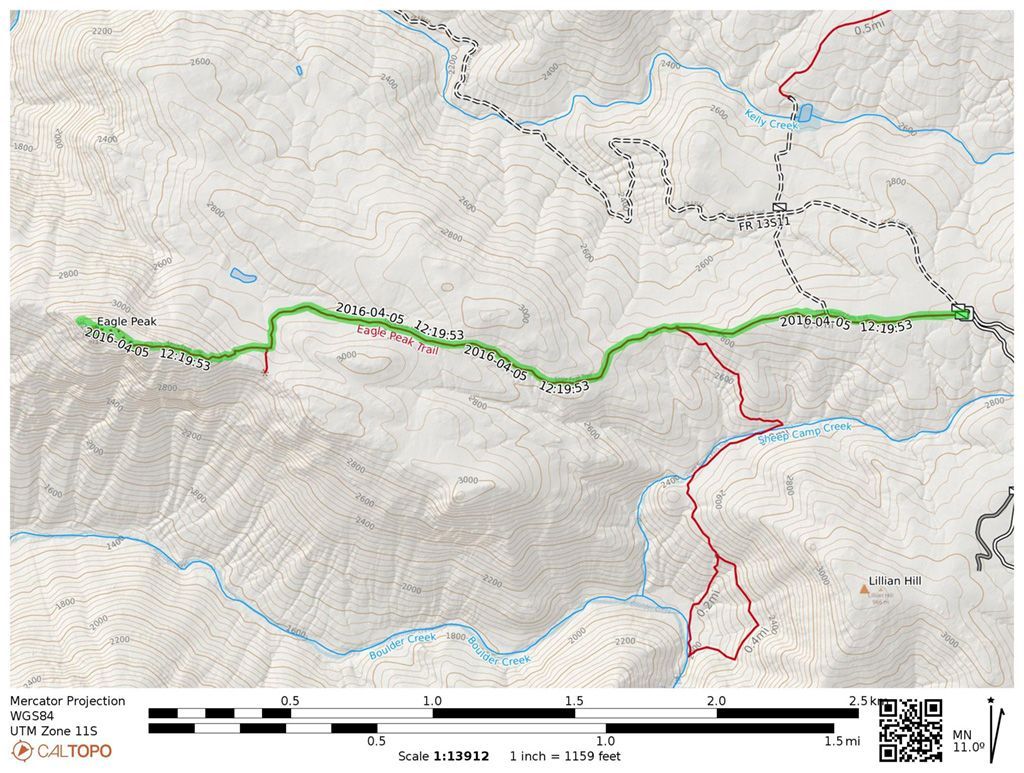 Eagle Peak trail map