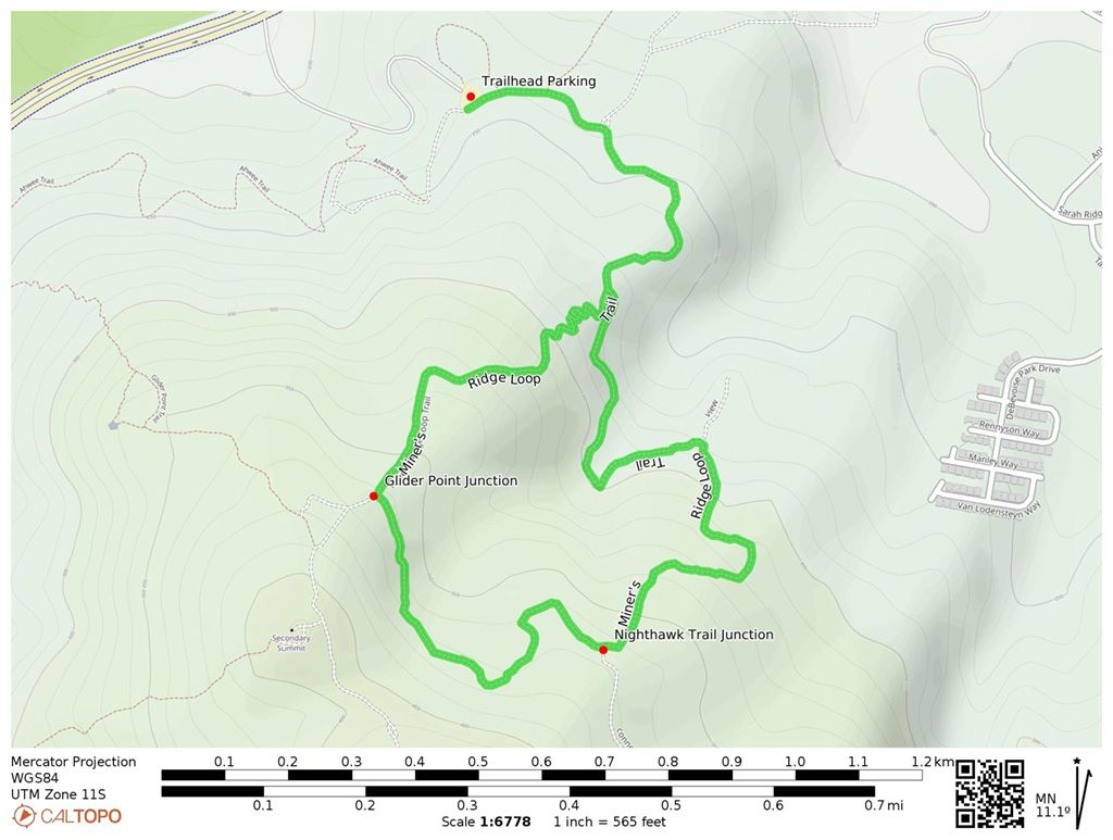 Black Mountain Miner's Ridge Loop trail map