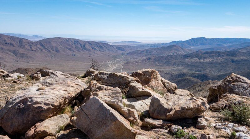 View east from Grapevine Mountain in Anza Borrego Desert State Park.