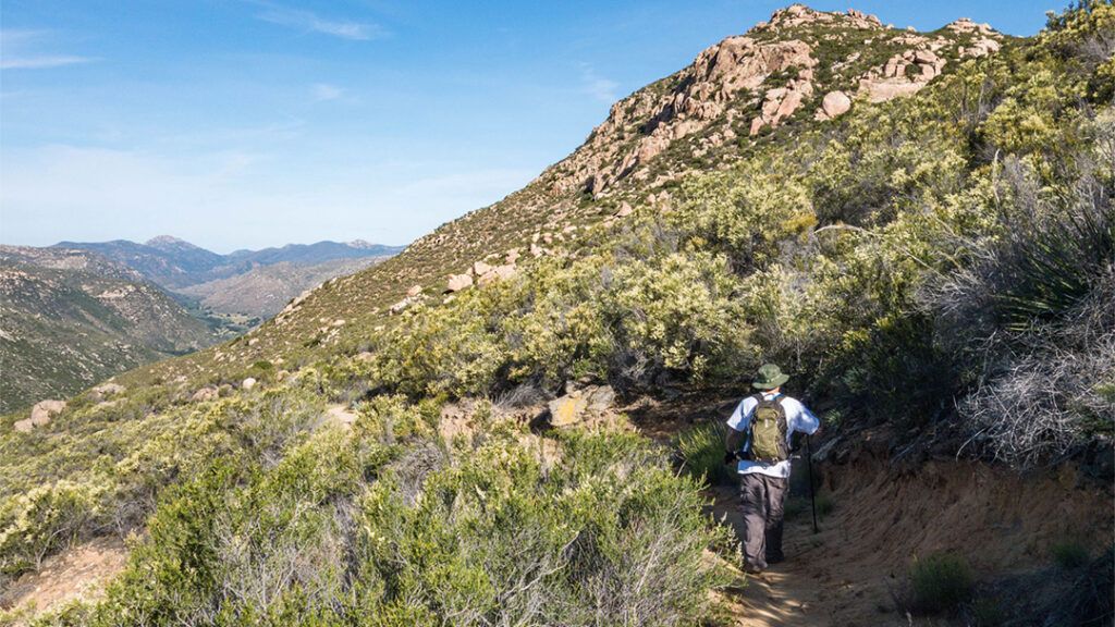 Hiker hiking on Hauser Canyon Trail