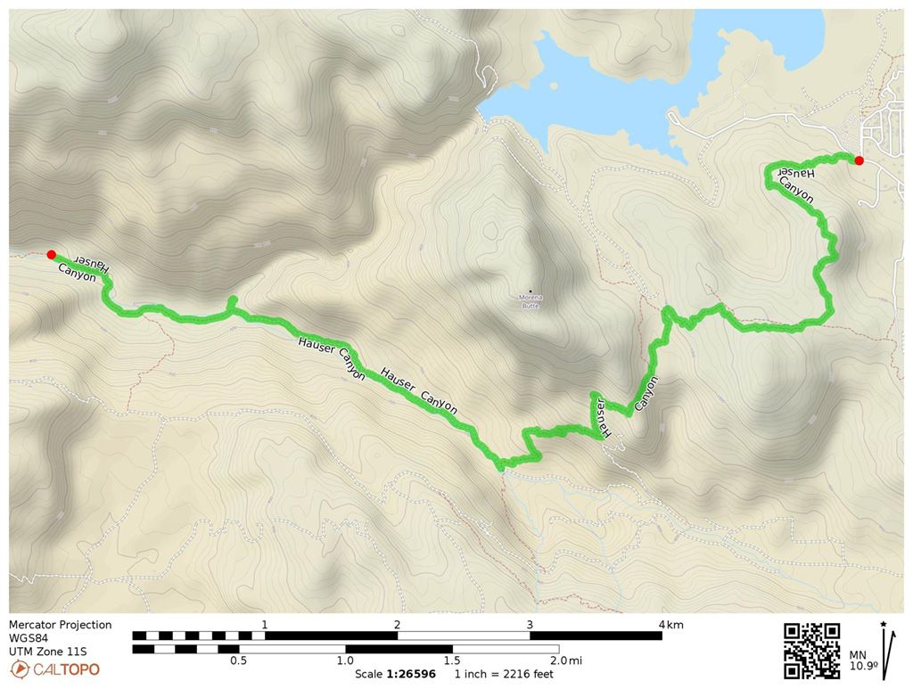 Hauser Canyon Trail Map