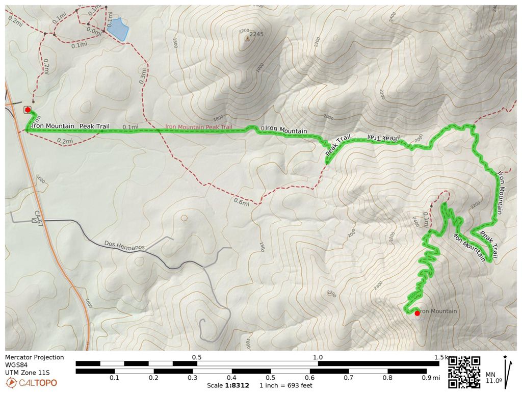 Iron Mountain Peak Trail map