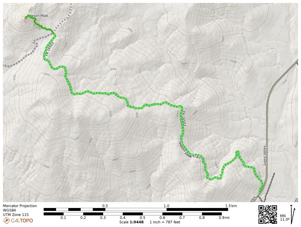 Lawson Peak Trail map