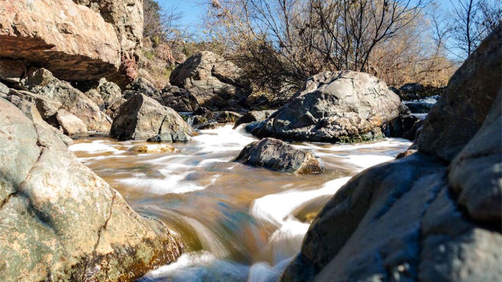 Los Penasquitos Canyon waterfall and rocky stream