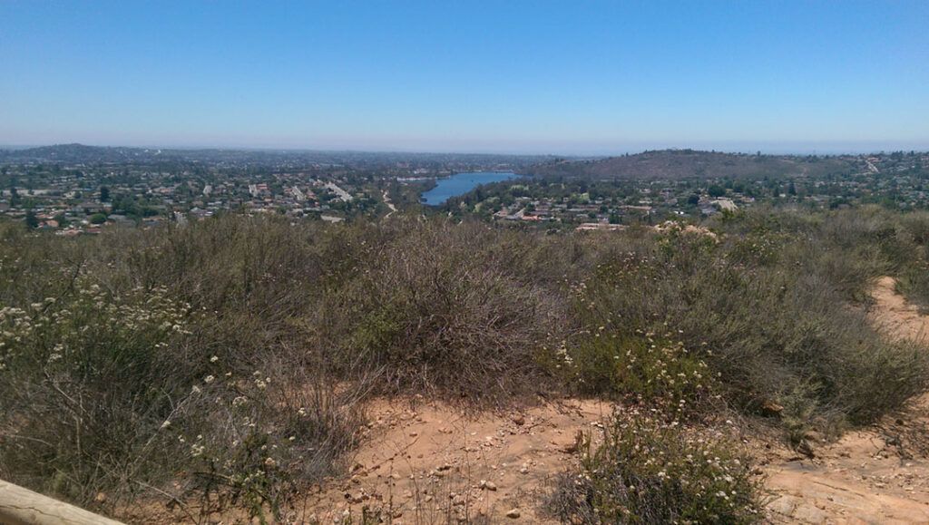 The view of Lake Murray from hiking in Mission Trails