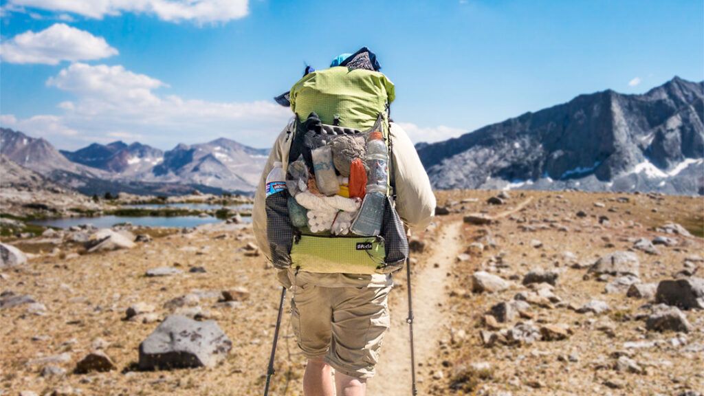 Backpacker near Mather Pass on the JMT