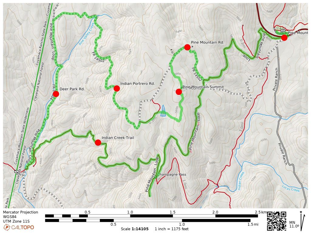 Pine Mountain Trail Loop trail map